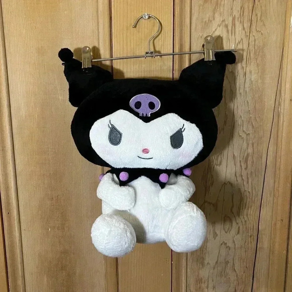 Hello Kitty Kuromi Embroidered Skull Sanrio Plush Doll 12" Black Purple AN GDD - Picture 1 of 10